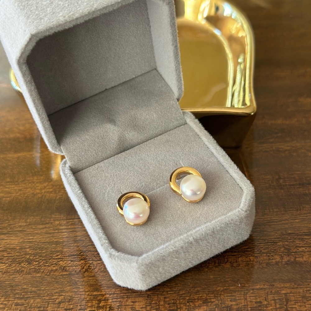 18k gold filled fresh water pearl earrings